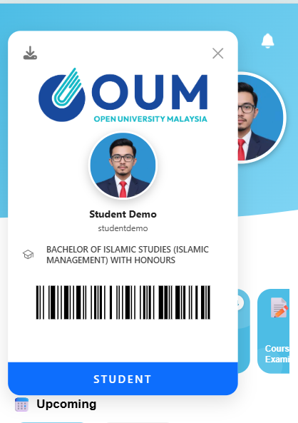 Kad matrik digital pelajar demonstrasi dengan kod bar