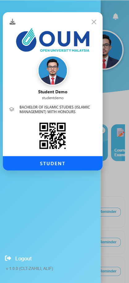 Kad matrik digital pelajar demonstrasi dengan kod QR